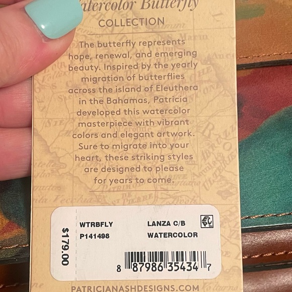 Patricia Nash Watercolor Butterfly cross body purse NWT - Picture 15 of 16